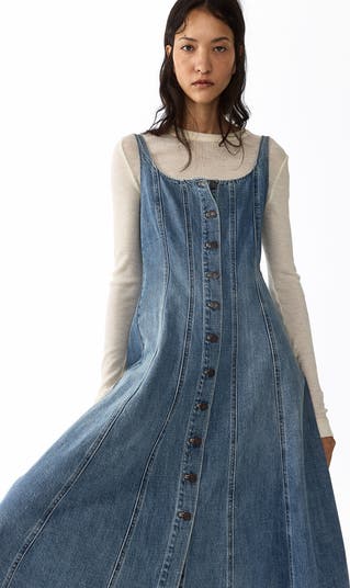 h&m dress denim H&M Oversized Denim Shirtdress Dark Blue Size Extra Small Mini Dress N –  Celebrity Owned main image 0