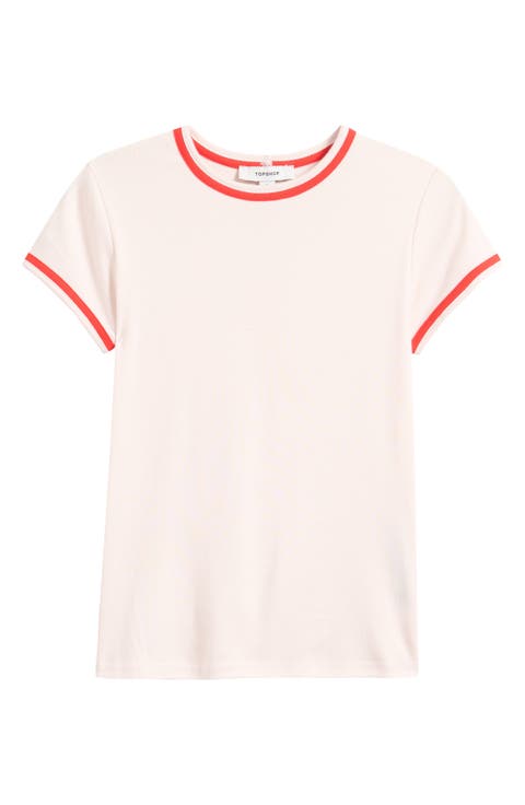 Everyday Contrast Trim Cotton T-Shirt