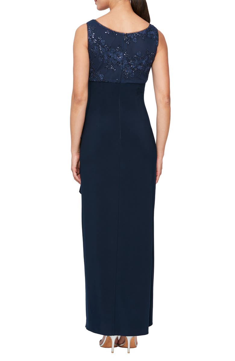 Alex Evenings Embroidered Empire Gown with Jacket, Alternate, color,