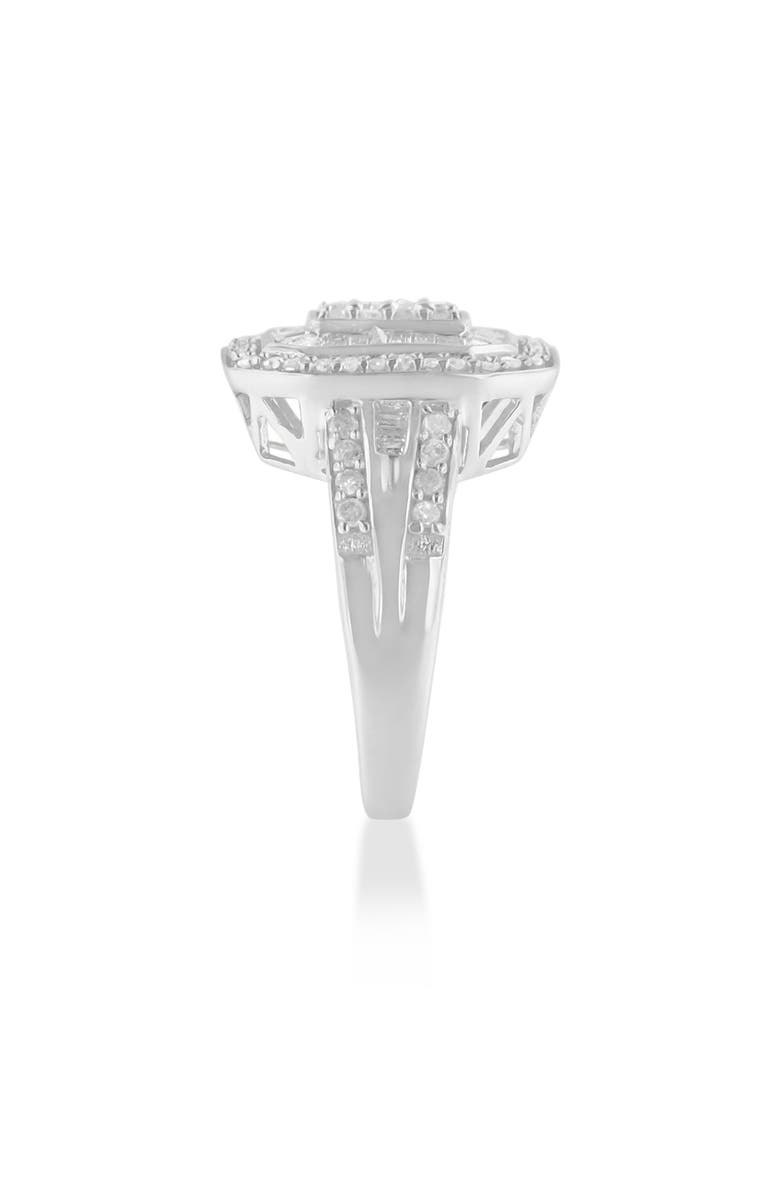 Haus of Brilliance Silver 1.0 Cttw Diamond Elongated Octagon Shaped Cocktail Ring, Alternate, color, Silver