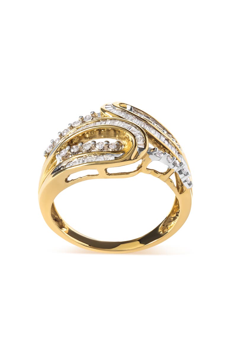 Haus of Brilliance 10K Yellow Gold 1/2 Cttw Diamond Open Space Bypass Ring, Alternate, color, Yellow