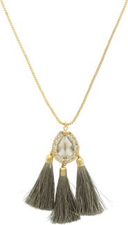 OLIVIA WELLES Baylea Tassel Pendant Necklace