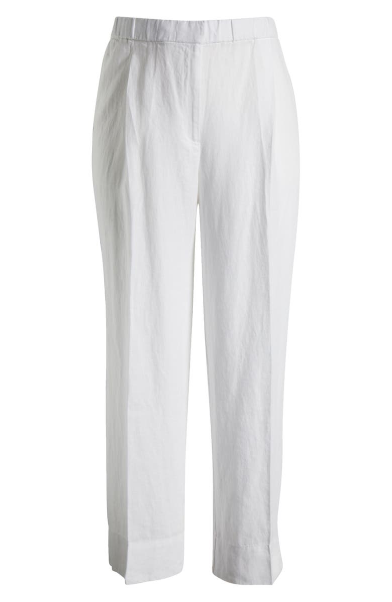 Eileen Fisher High Waist Pleated Organic Linen Wide Leg Pants, Alternate, color,