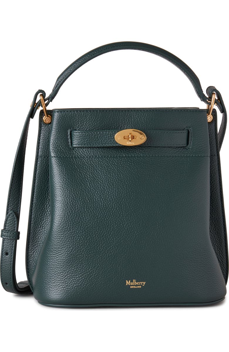 Mulberry Islington Leather Bucket Bag, Main, color, Mulberry Green
