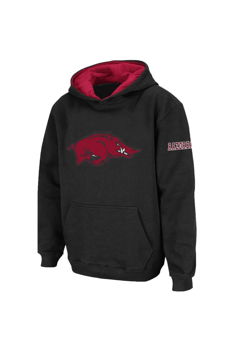 Youth Stadium Athletic Black Arkansas Razorbacks Big Logo Pullover Hoodie, Alternate, color, Black