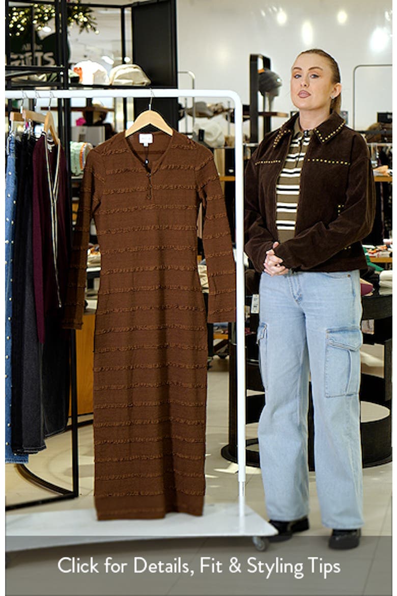 Valerie Textured Stripe Long Sleeve Knit Midi Dress video