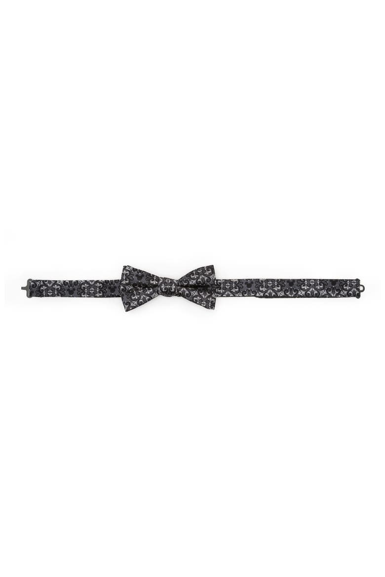 x Disney Mickey Mouse Damask Tile Silk Bow Tie, Alternate, color, GRAY