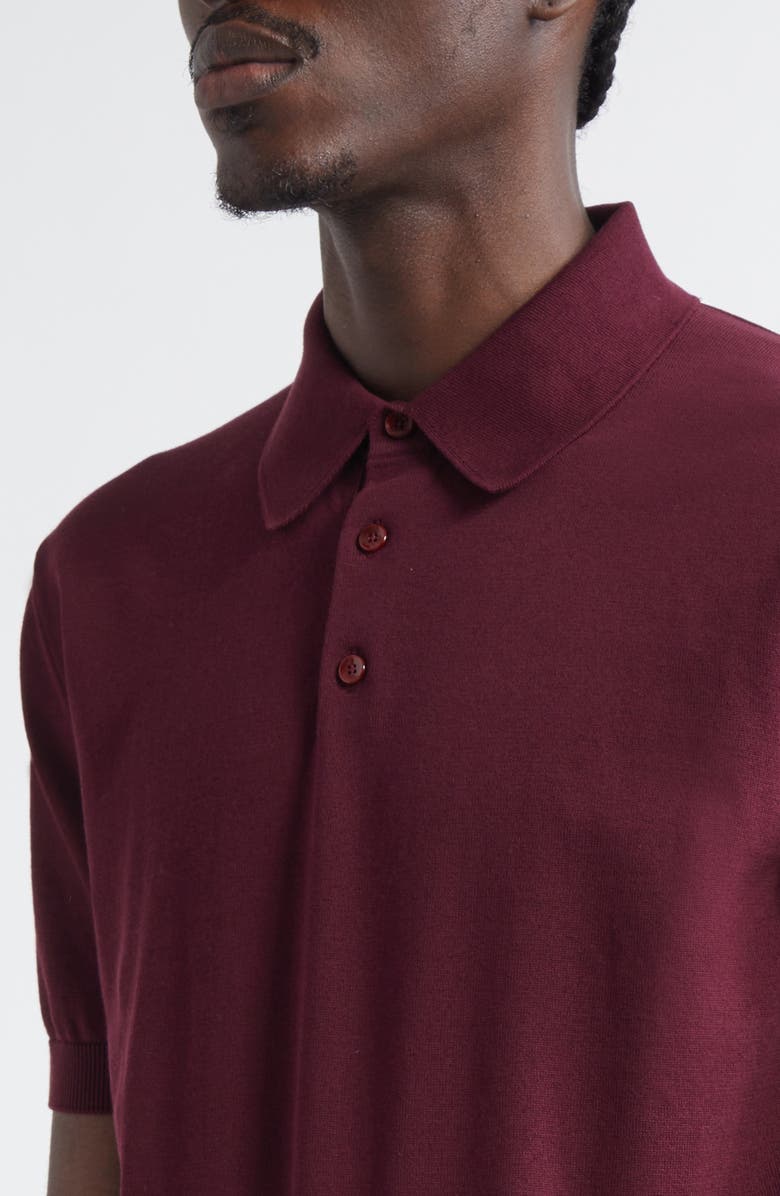 Dolce&Gabbana Cotton Polo Sweater, Alternate, color, M5039 Brown-Dark Violet