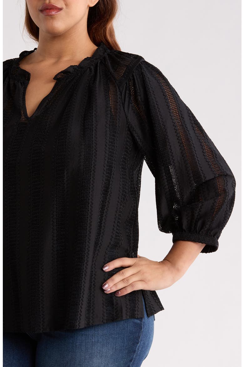 Raglan Sleeve Peasant Top, Alternate, color, RICH BLACK