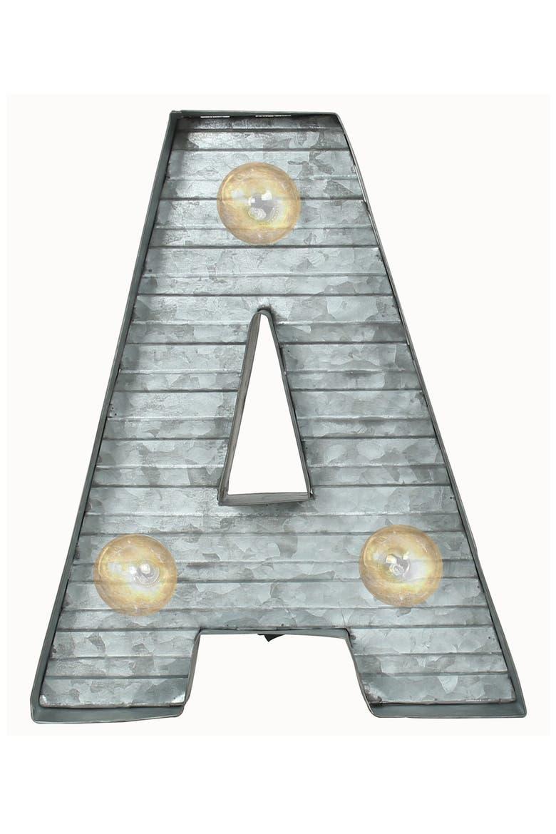 LED Metal Marquee Letter Light, Main, color, SILVER - A