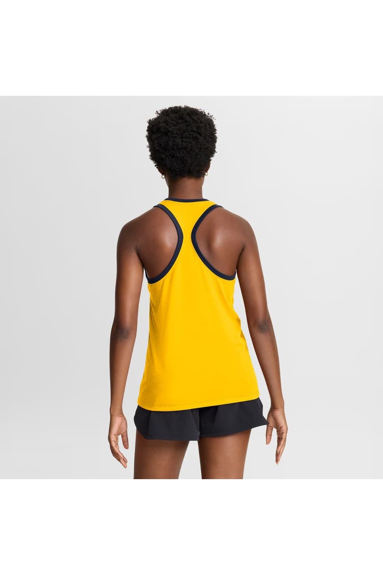 Women's Jordan Brand Maize Michigan Wolverines Uni Name Tri-Blend Dri-FIT Racerback Tank Top, Alternate, color, Maize