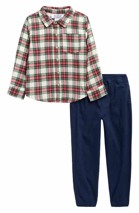Original Penguin Kids' Flannel Button-Up Shirt & Joggers Set