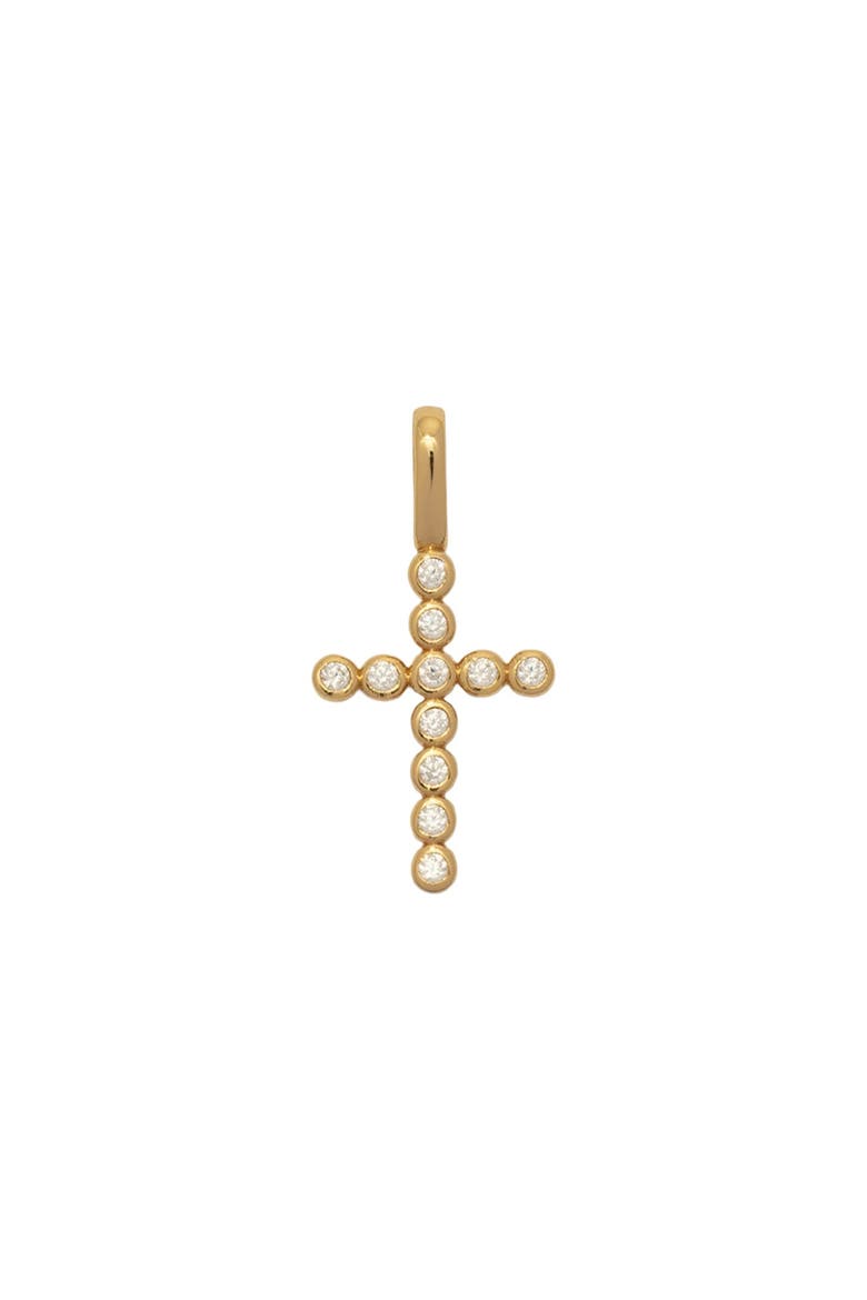 CZ Poppy Cross Charm, Main, color, Gold Vermeil
