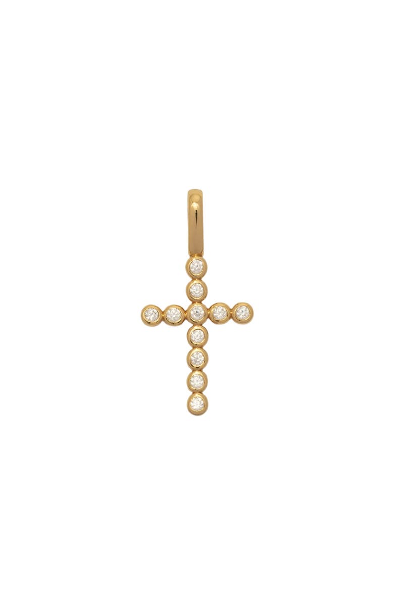 MADE BY MARY CZ Poppy Cross Charm, Main, color, Gold Vermeil