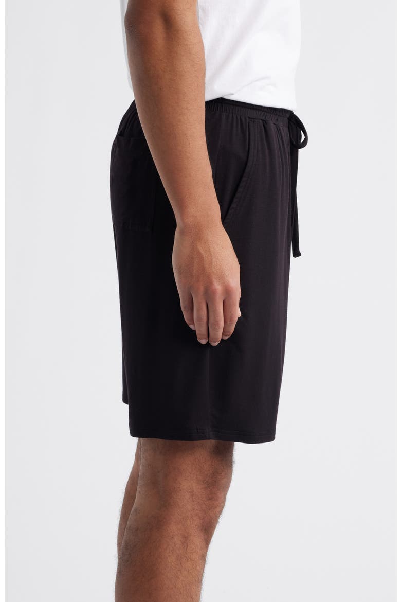 Moonlight Modal Blend Drawstring Lounge Shorts, Alternate, color, BLACK