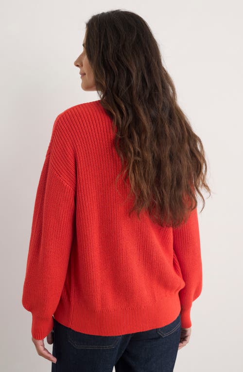Shop Seasalt Cornwall Winding Creek Oversize Organic Cotton Cardigan In Knit Melange Tomato