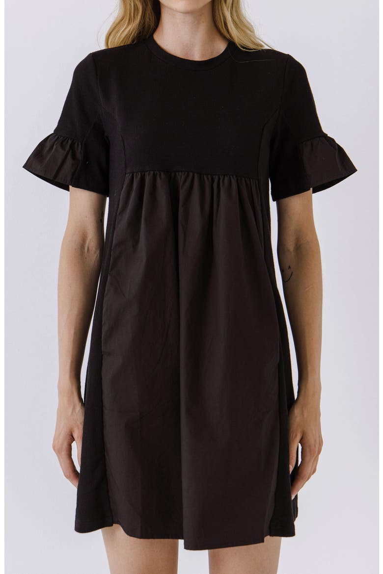 Solid Minidress, Alternate, color, BLACK