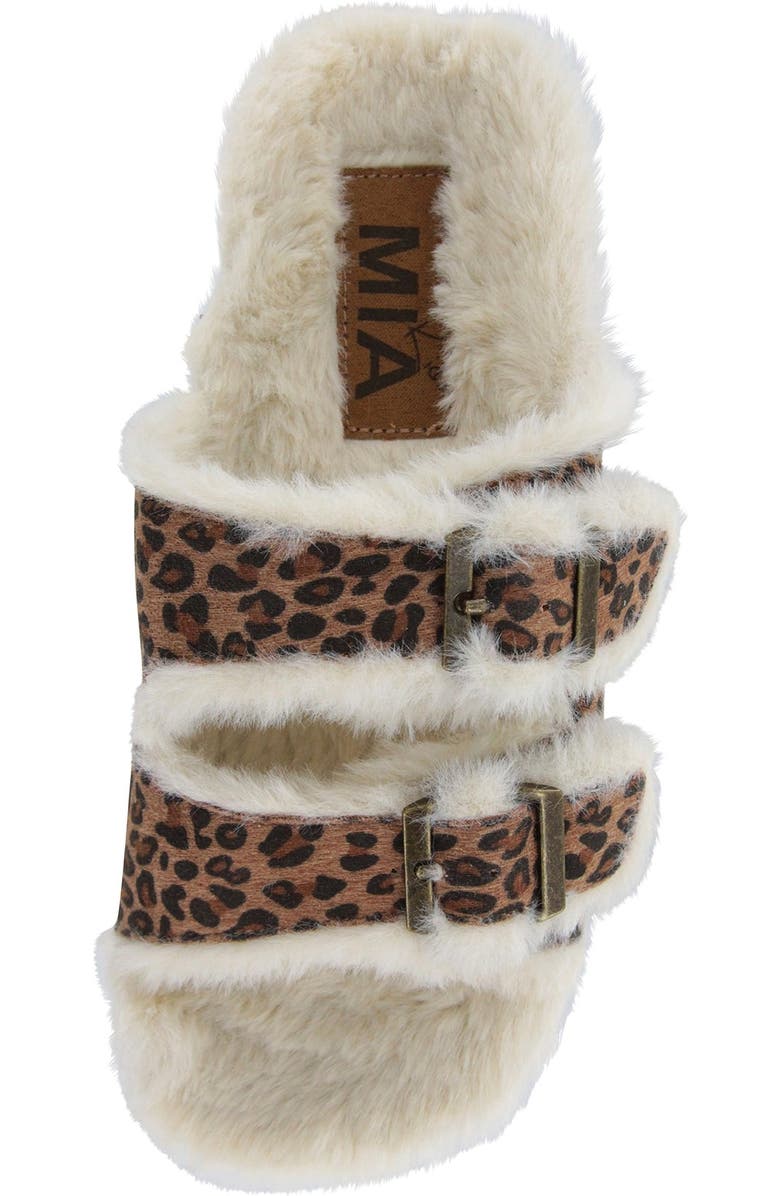MIA Rozy Faux Fur Dual Buckle Slide, Alternate, color,