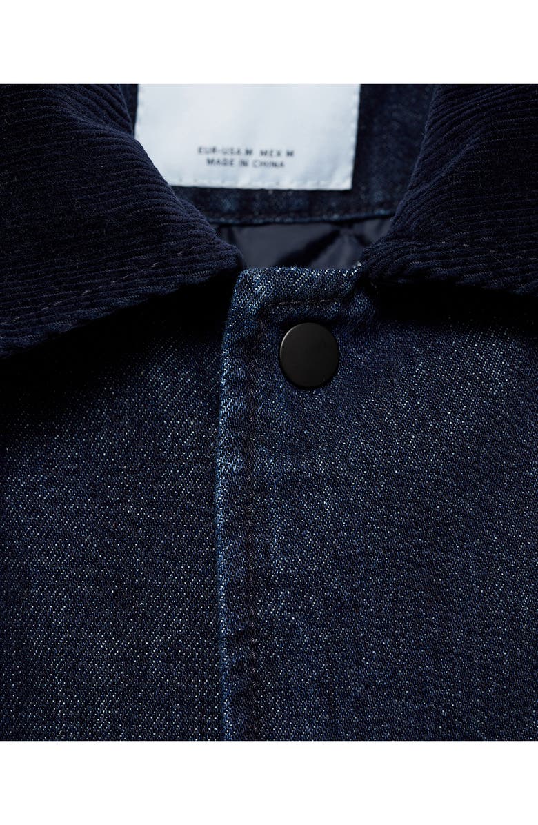 MANGO Corduroy Collar Denim Jacket, Alternate, color,