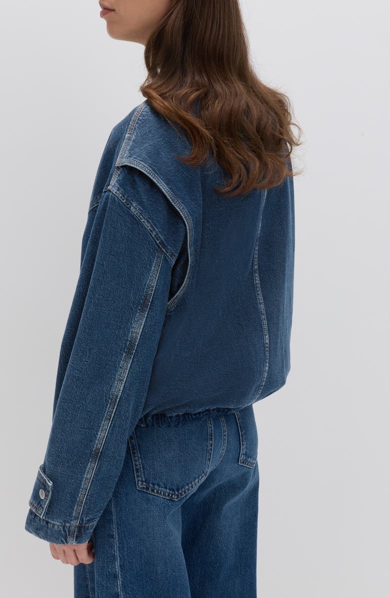 M&S Denim Bomber Jacket, Alternate, color, Medium Indigo Blue