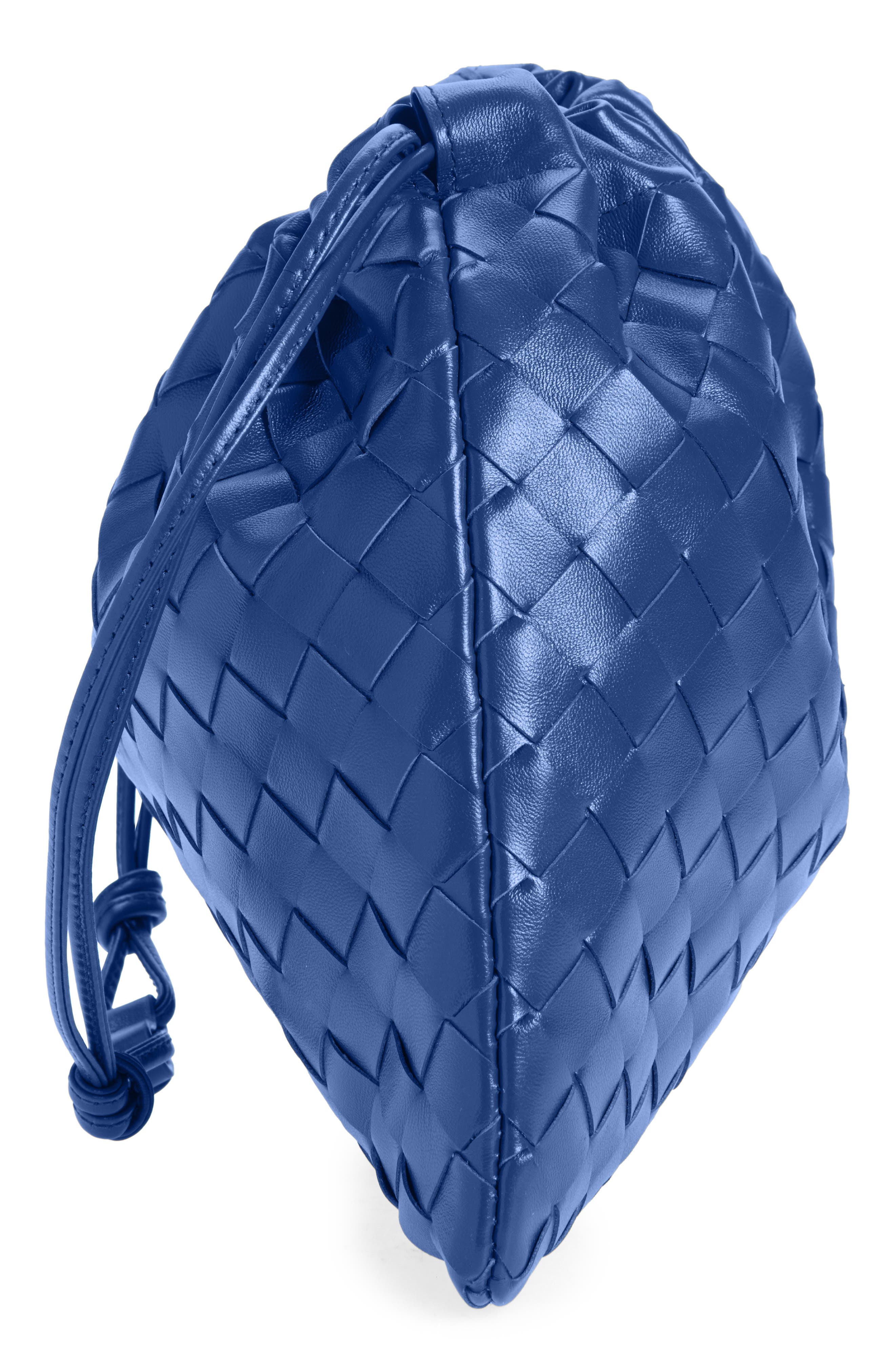 Bottega Veneta Medium Dustbag Intrecciato Leather Shoulder Bag, Alternate, color, Blue Venezia-Gold