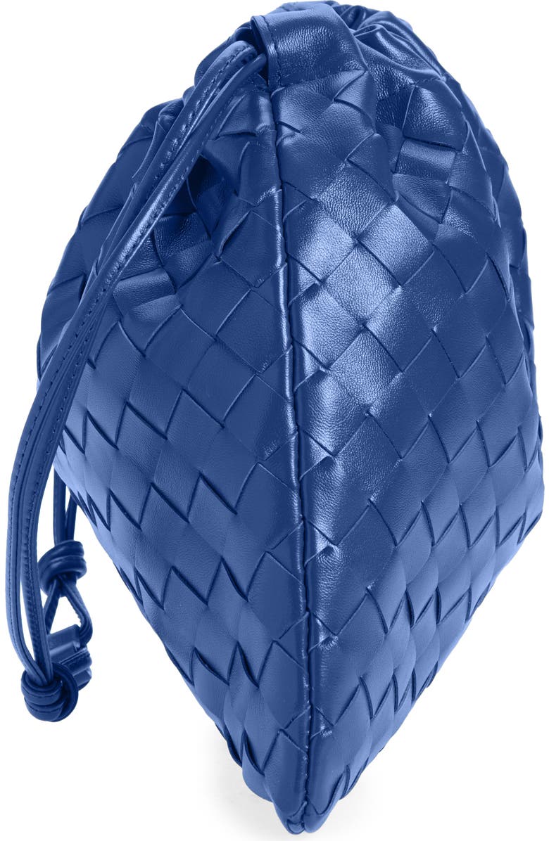 Bottega Veneta Medium Dustbag Intrecciato Leather Shoulder Bag, Alternate, color, Blue Venezia-Gold