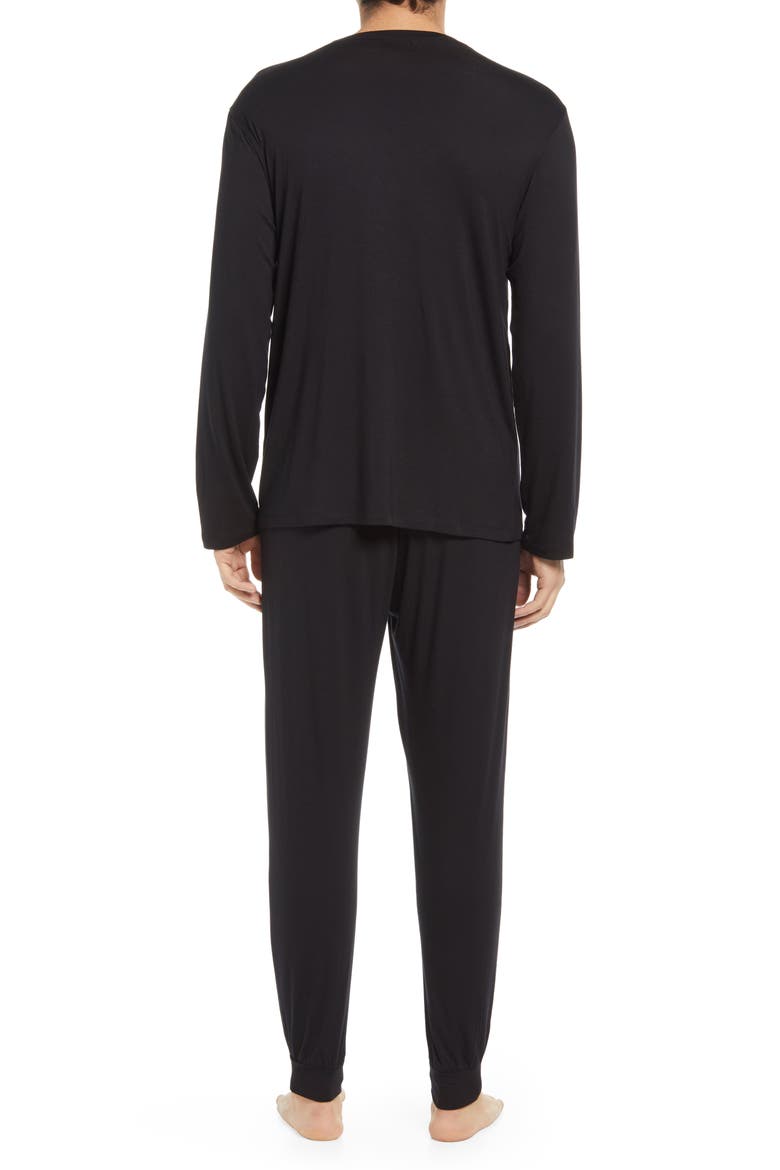 Moonlight Easy Pajamas, Alternate, color, BLACK