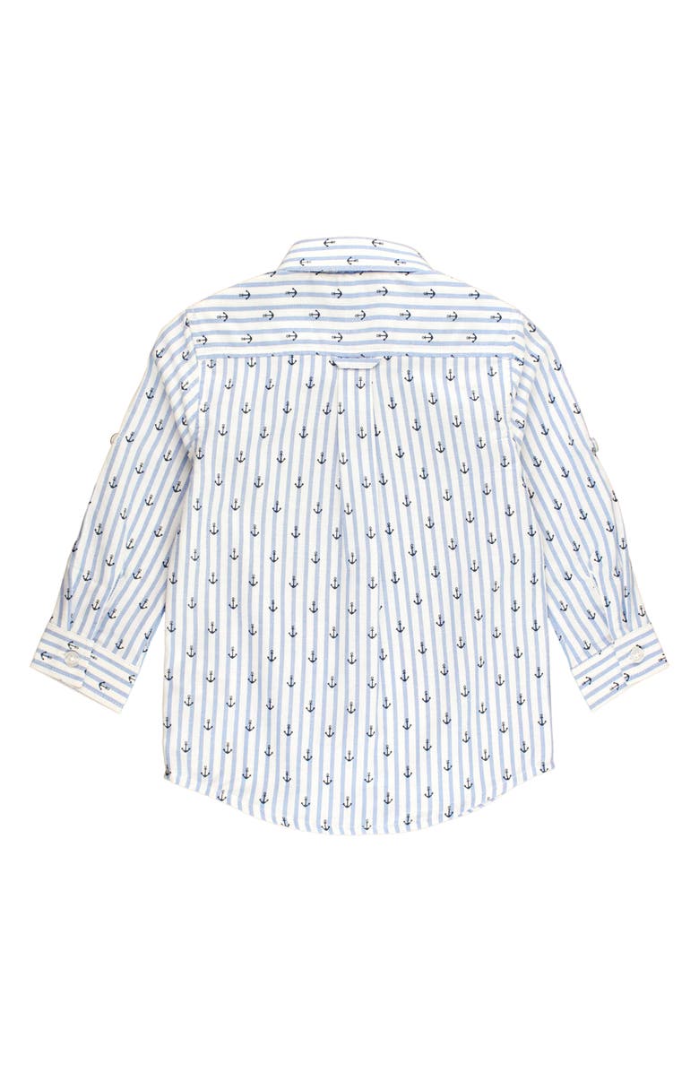 RuggedButts Anchors Stripe Button-Up Shirt, Alternate, color, White