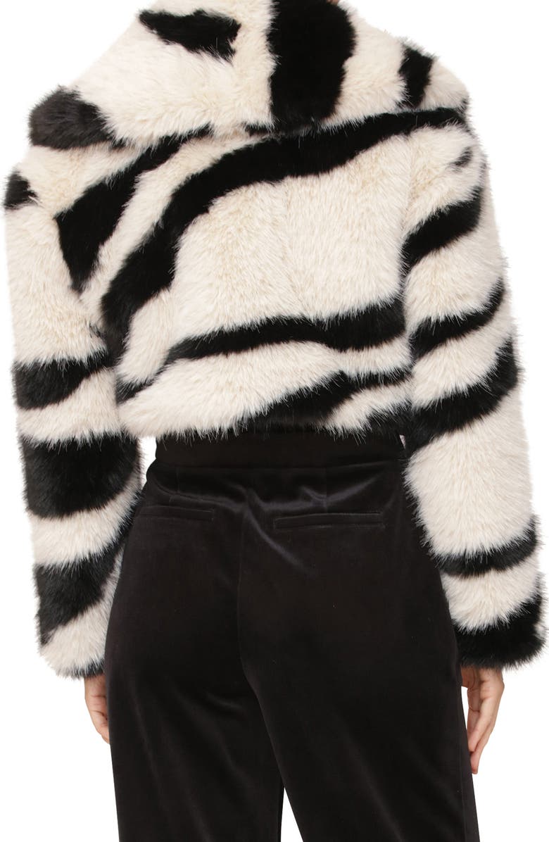 Avec Les Filles Stripe Faux Fur Crop Coat, Alternate, color, 