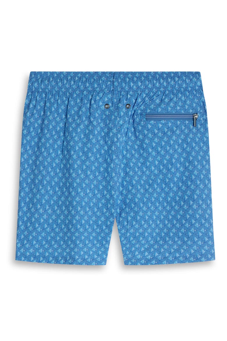 Zane Fish Print Swim Trunks, Alternate, color, CLASSIC BLUE