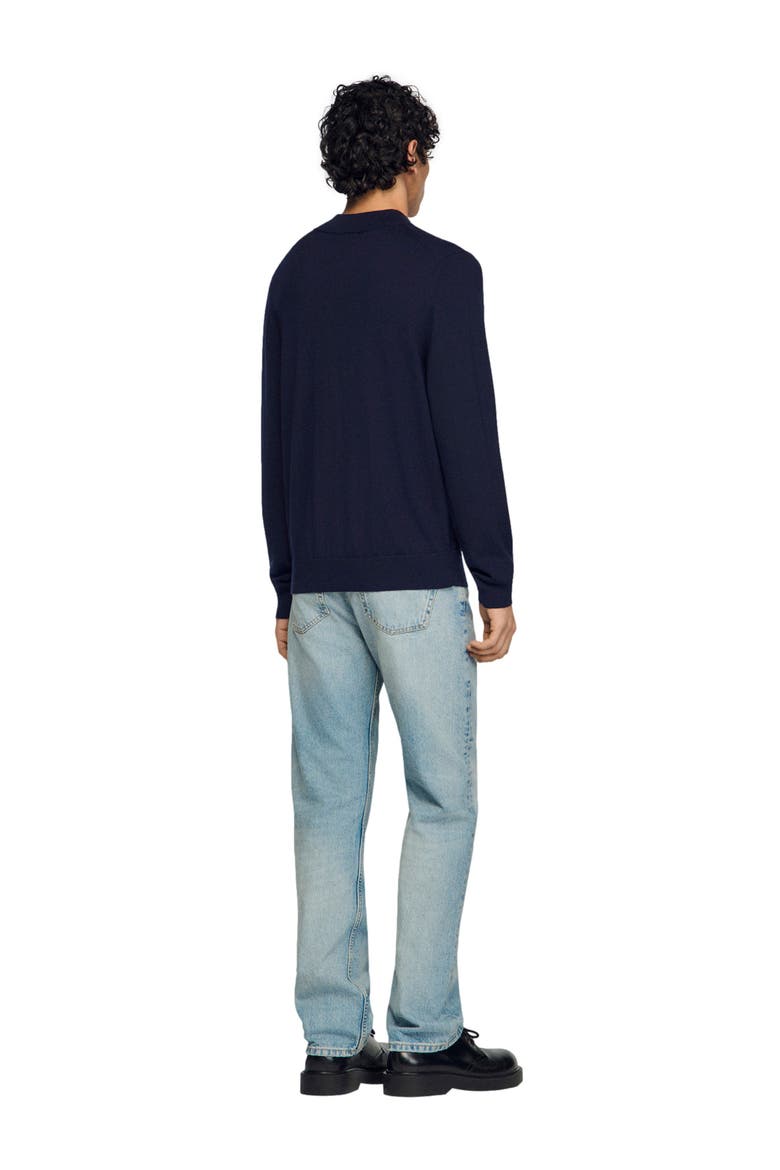 Wool sweater with high neck, Alternate, color, Midnight blue