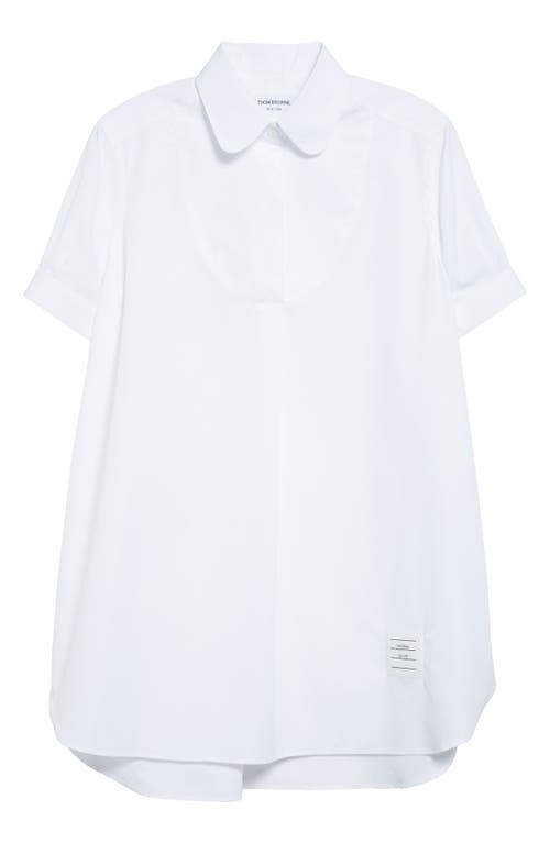 Thom Browne Peter Pan Collar Cotton Button-up Shirt In White