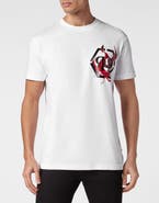PHILIPP PLEIN T-Shirt Round Neck Ss Flame Logos Men