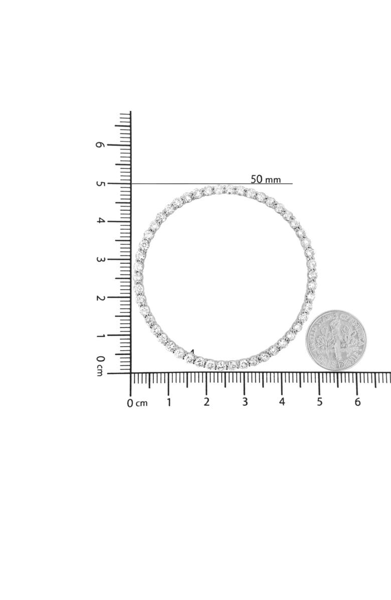 Haus of Brilliance Silver 4 cttw Prong Set, Round-Cut Diamond Open Circle Hoop 18" Pendant Necklace, Alternate, color, White