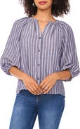 Halogen® Crinkle Puff Sleeve Button-Up Shirt