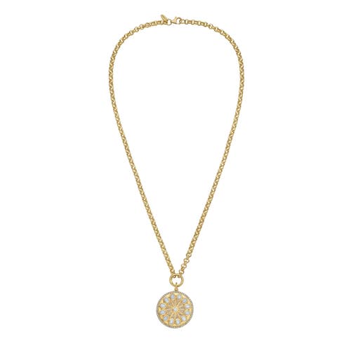 Lionheart 14k Gold Serenity Mother Of Pearl Charm Rolo Necklace In Gold