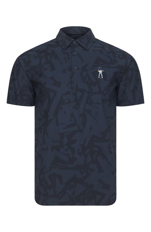 Eastside Golf Snap Placket Performance Golf Polo In Midnight Shatter