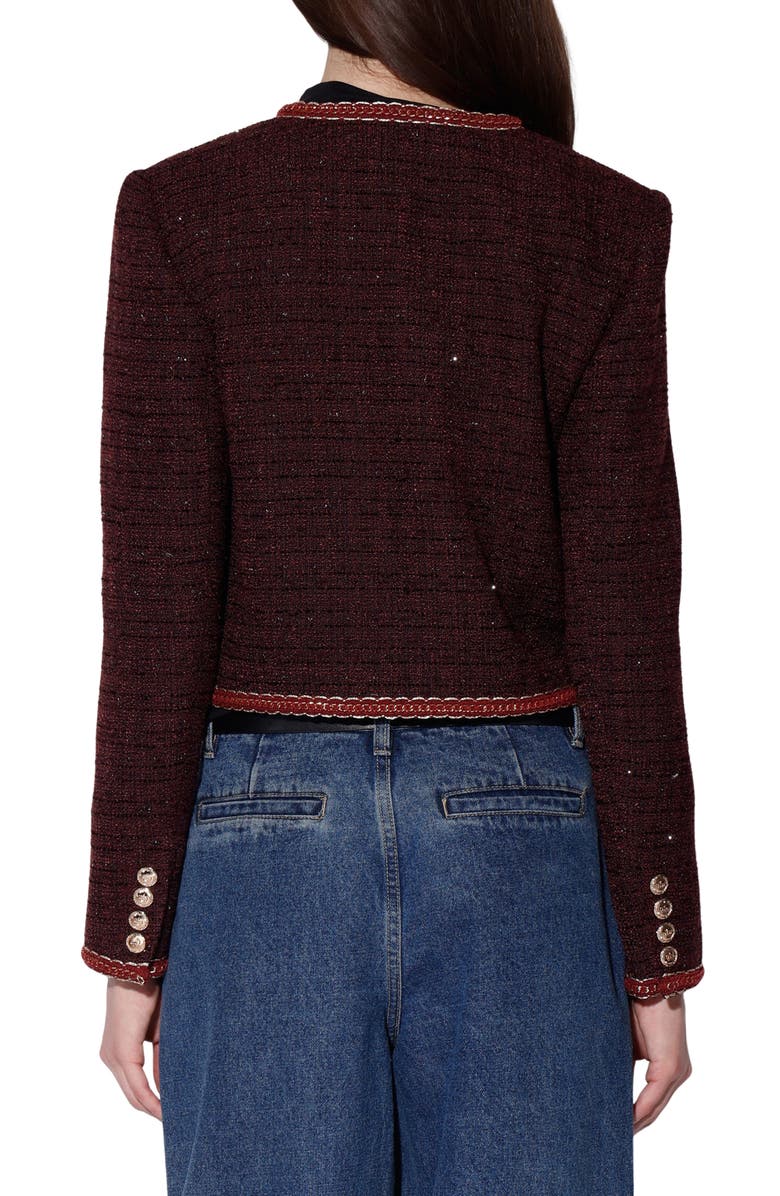 Walter Baker Elodie Tweed Jacket, Alternate, color, Bordeaux Tweed