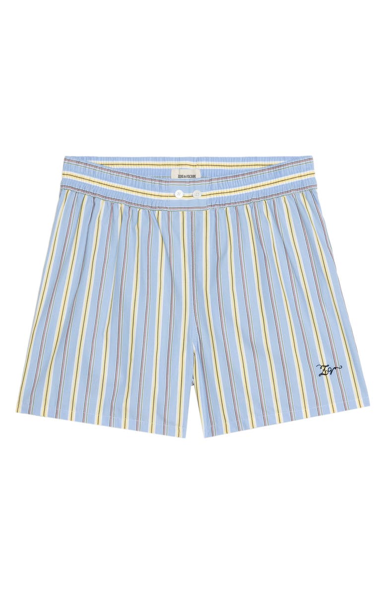 Zadig & Voltaire Pax Pop Multistripe Cotton Shorts, Alternate, color, Sixtine