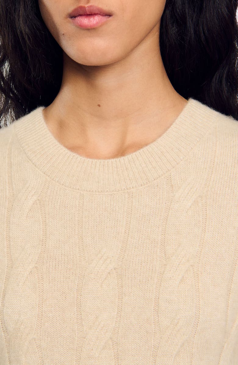 SANDRO Cable knit maxi dress, Alternate, color, 