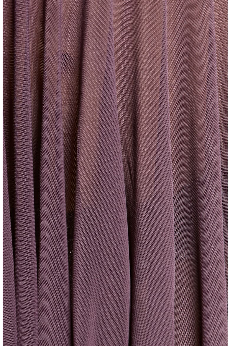 Metallic Lace Trim Babydoll Chemise & Thong, Alternate, color, PURPLE