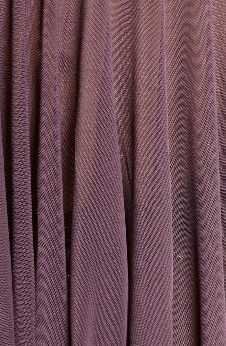 Coquette Metallic Lace Trim Babydoll Chemise & Thong, Alternate, color, Purple