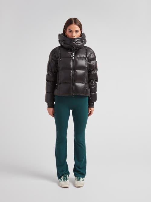 Jack1t Ez Boxed Hooded Cropped Puffer Coat In Black