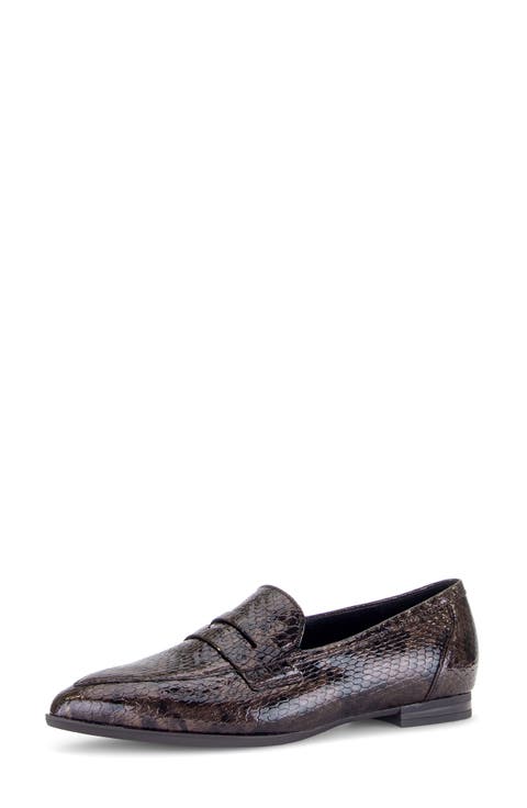 Rosalie Croc Embossed Leather Loafer