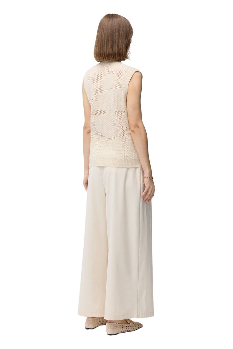 Mixed Pattern Cashmere Vest, Alternate, color, off white