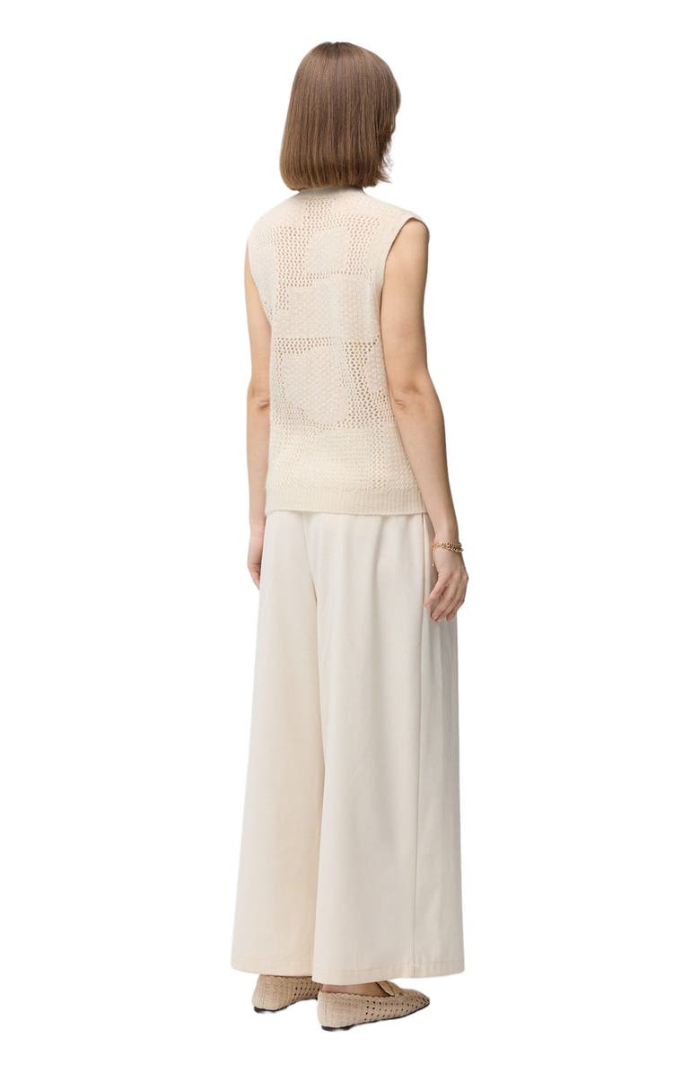 GOBI Mongolian Cashmere Mixed Pattern Cashmere Vest, Alternate, color, Off White