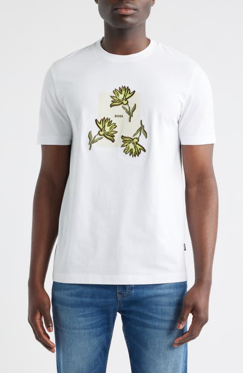 Thompson Floral Logo Cotton Graphic T-Shirt