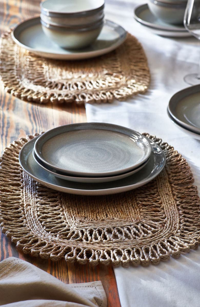 NEXT Set of 2 Woven Straw Placemats, Alternate, color, Natural