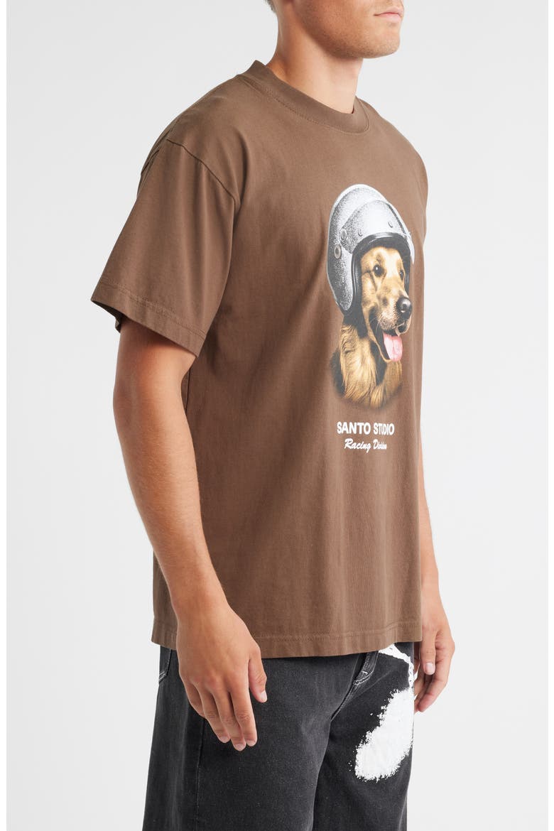 Retriever Racing Graphic T-Shirt, Alternate, color, HOLY BROWN