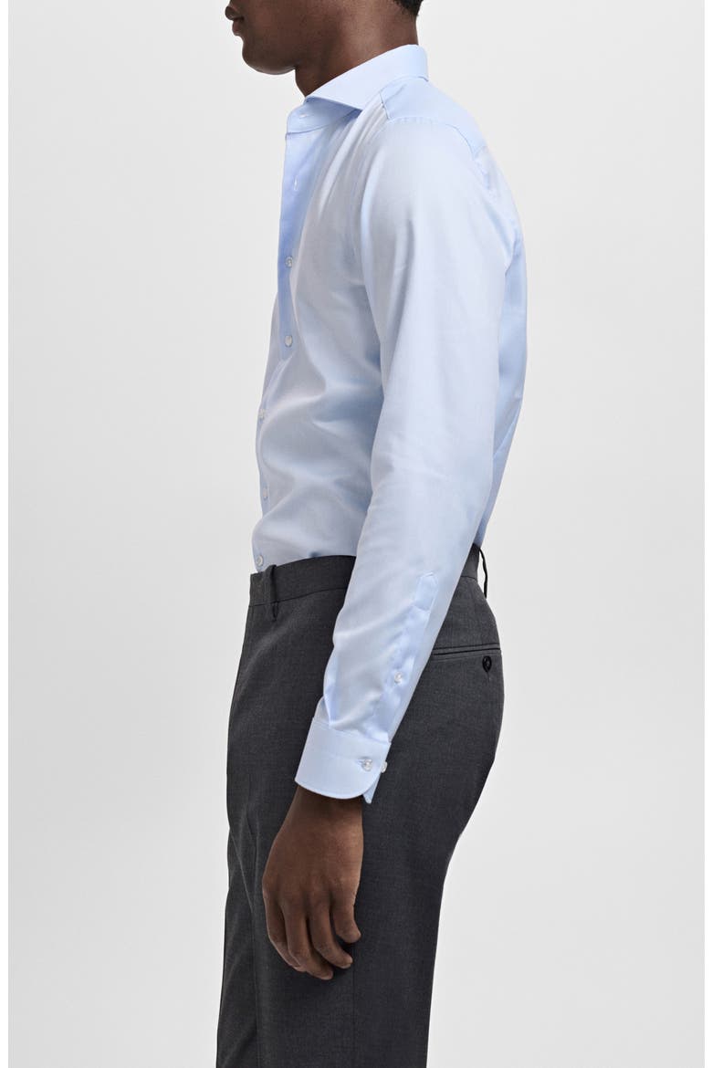 Slim Fit Structured Cotton Button-Up Shirt, Alternate, color, SKY BLUE